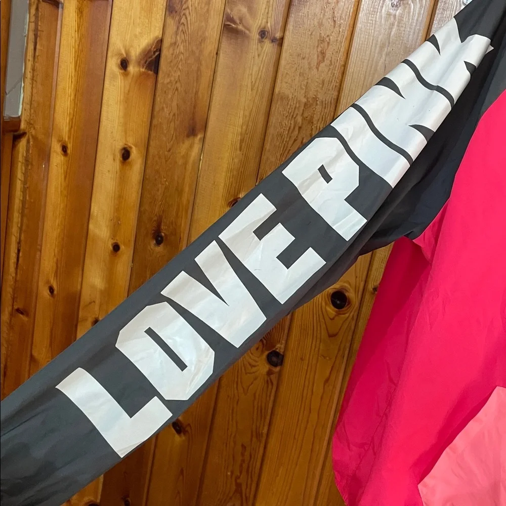 PINK Victoria's Secret Coral and Hot Pink Jacket windbreaker jacket MD/LG rain - Picture 4 of 8